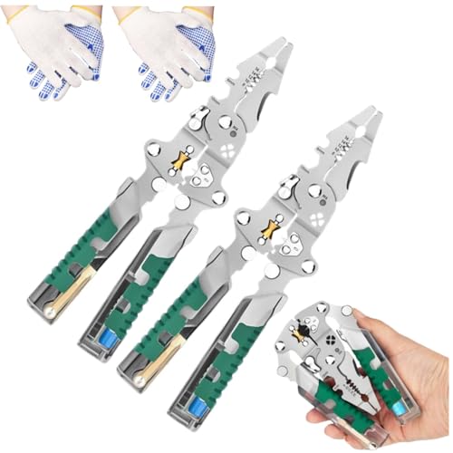 Upgrade, zusammenklappbarer Stylus-Schraubendreher, Abisolierzange mit Spannungsdetektor, 18-in-1 faltbare Abisolierzange, Crimpzange und Stylus-Schraubendreher zum Schneiden, Abisolieren und Ziehen von VVAULT