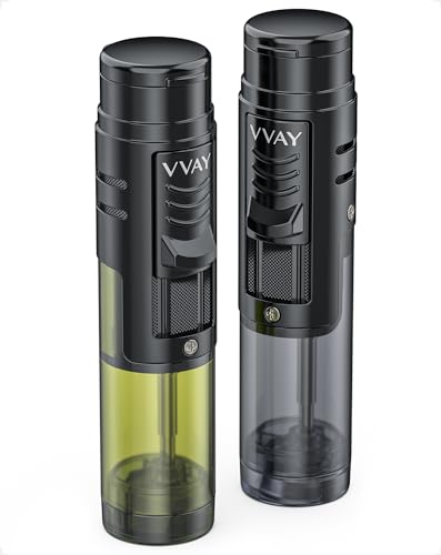 VVAY Lighter 2 Stück Jetflamme Sturmfeuerzeug Gas Butan Nachfüllbar Winddichtes. (Ohne Gas verkauft) von VVAY-Lighter