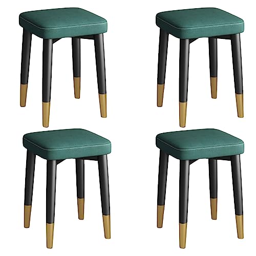 VVDPJLS Stapelstühle ， 4 quadratisch stapelbare Hocker mit X Formverbindung Anti -Schlupf -Fuß -Pads gepolsterter Sitz Seelenfarben Metall Stack Hock Innovate von VVDPJLS