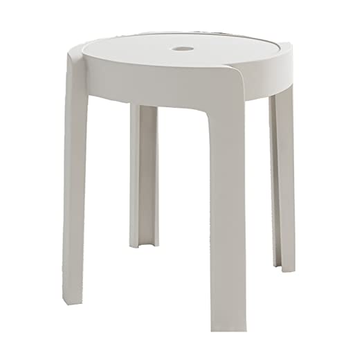 VVDPJLS Stapelstühle ， modernes Design Kunststoff Stapelhocker Set aus 4 runden Niststangenhocker mit X Formverbindung Anti -Schlupf -Fuß -Pads Stütze bis zu 150 kg Weiß Innovate von VVDPJLS