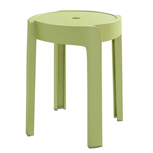 VVDPJLS Stapelstühle ， modernes Design Plastik Stapelstangenhocker Set von 4 runden Niststühlen mit X -Form -Anschluss Anti -Schlupf -Fuß -Pads Stütze bis zu 150 kg Grün Innovate von VVDPJLS