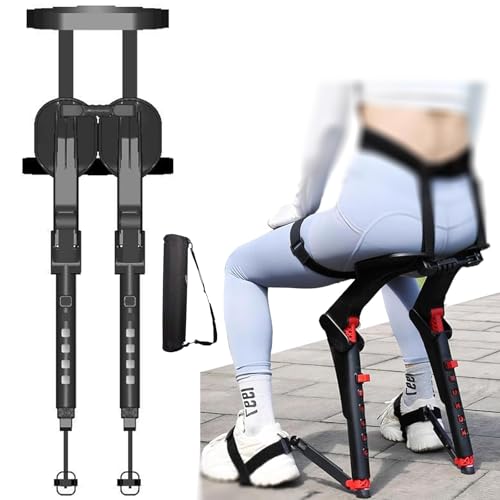VVDPJLS Tragbarer unsichtbarer Stuhl tragbarer Stuhl Exoskelett Levitation Sitz unsichtbar 5 Gear Heigh Verstellbare Ergonomie Leicht überall Camping -Klapphocker 330 lbs, Outdoor Fischerei Innovate von VVDPJLS