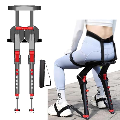 VVDPJLS Tragbarer unsichtbarer Stuhl tragbarer Stuhl Exoskelett Levitation Sitz unsichtbar 5 Gear Heigh Verstellbare Ergonomie Leicht überall Camping -Klapphocker 330 lbs, Outdoor Fischerei Innovate von VVDPJLS