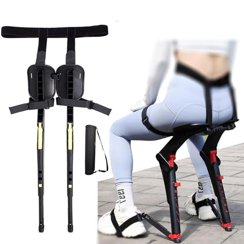 VVDPJLS Tragbarer unsichtbarer Stuhl tragbarer Stuhl Exoskelett Levitation Sitz unsichtbar 5 Gear Heigh Verstellbare Ergonomie Leicht überall Camping -Klapphocker 330 lbs, Outdoor Fischerei Innovate von VVDPJLS