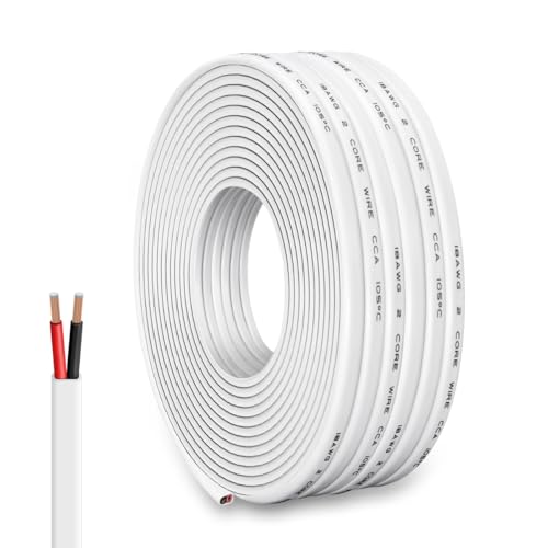 VVFLED Elektrischer Draht mit 2 Leitern, 18 AWG, Weiß, 1,5 m PVC-isoliert, schwarz rot, 2-adrig, CCA-Draht, flexibles langlebiges Kabel für LED-Beleuchtung, Audio-Systeme, DIY-Projekte VVFLED Elektrischer Draht mit 2 Leitern, 18 AWG, Weiß, 1,5 m PVC-isoliert, schwarz rot, 2-adrig, CCA-Draht, flexibles langlebiges Kabel für LED-Beleuchtung, Audio-Systeme, DIY-Projekte von VVFLED