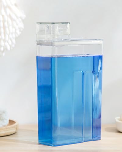 VVGAOGES Waschmittelspender, Wiederverwendbar Leere Flaschen, 1000 ml/34 oz Waschmittelbehälter für Flüssigwaschmittel und Weichspüler, Waschraum-Organizer (Transparent) von VVGAOGES