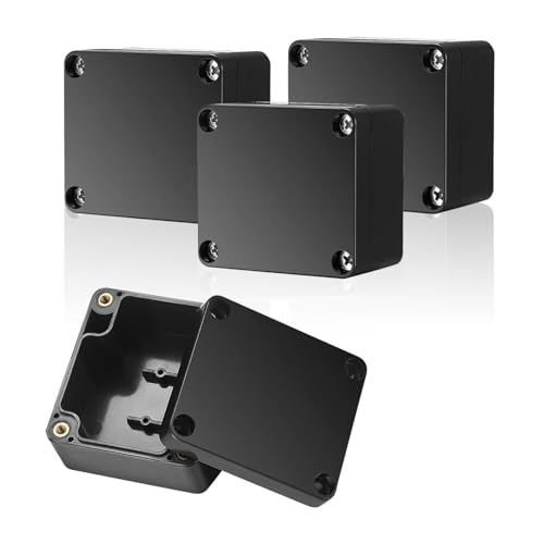 4 Stück Abzweigdose Wasserdicht IP66, 65 × 58 × 35 mm ABS Verteilerdose Außen, Elektrozubehör Gehäuse, Electronic Projekt Box, Abzweigkasten Garten, Elektrische Anschlussbox, Schwarz von VVHFXD