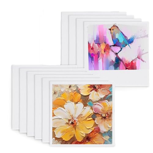 Leinwand zum Bemalen - 10 Stück Kleine Leinwände 15x15cm Vorgespanntes Canvas - Weiß Reine Baumwolle Leinwand - für Ölgemäldepigmente Skizzieren Propylen und Wasserfarben Leinwand zum Bemalen - 10 Stück Kleine Leinwände 15x15cm Vorgespanntes Canvas - Weiß Reine Baumwolle Leinwand - für Ölgemäldepigmente Skizzieren Propylen und Wasserfarben von VVHFXD