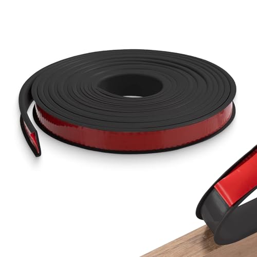 U-Form Selbstklebend Möbelkantenband,Flexible TPE Faltbarer Kantenschutz, Kantenschutz Selbstklebend,U Profil, Umleimer Furnierklebeband,für Tisch,Schrank Schutz&Reparatur, Schwarz, 6M × 16 mm von VVHFXD