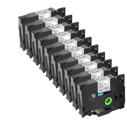 10pk schwarz auf Silberbezeichnung Band kompatibel mit TZ TE 10pk schwarz auf Silberbezeichnung Band kompatibel mit TZ TE von VVHKMSIL