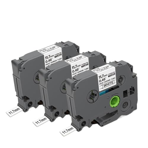 3pcs 11,7 mm Wärme Schrumpfrohrklebebandpatronenbezeichnungen kompatibel mit HSE231 PT-D400-Etikettdrucker(HSe231) von VVHKMSIL