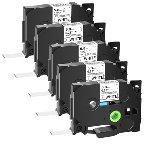 5 PCs Wärmeschrumpfrohre 5,8 mm kompatibel mit HSE-2111-Etikettenband Schwarz auf weiß 5 PCs Wärmeschrumpfrohre 5,8 mm kompatibel mit HSE-2111-Etikettenband Schwarz auf weiß von VVHKMSIL