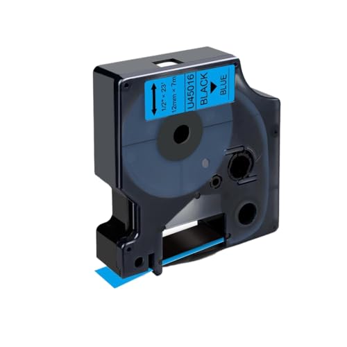 VVHKMSIL 10pcs 45013 Kompatible D1 -Band 12 -mm -Etikettkassettenband funktioniert mit 45010 45016 45017 45018 Kompatibel mit Label Manager 160 280 Label Maker(Black on Blue) von VVHKMSIL