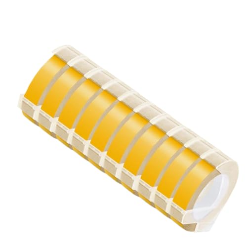 VVHKMSIL 10pk 3D-Präge-Etikettenbänder kompatibel mit 12965 1540 1610 1880 E-101 Label Hersteller DIY PVC-Bänder Ersatz(Yellow) von VVHKMSIL
