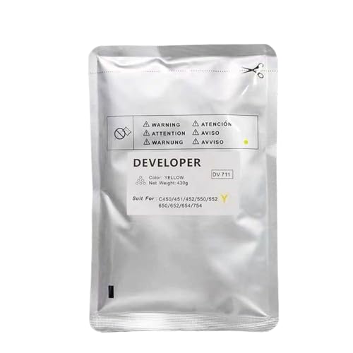 VVHKMSIL 1PCS DV711 Entwicklerpulver kompatibel mit C450 C451 C452 C550 C552 C-650 C652 C654 C754 Drucker(Yellow) von VVHKMSIL