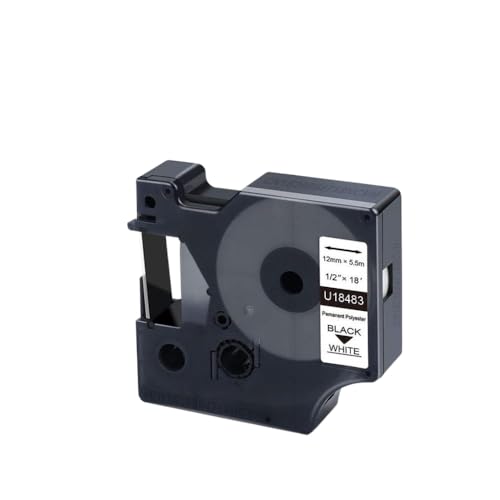 VVHKMSIL 1PK 18483 kompatibles Polyester -Etikett -Band Kompatibel mit 12 -mm -Breite funktioniert mit 4200 5200 5000 6000 Serie -Label -Herstellern(18483) von VVHKMSIL