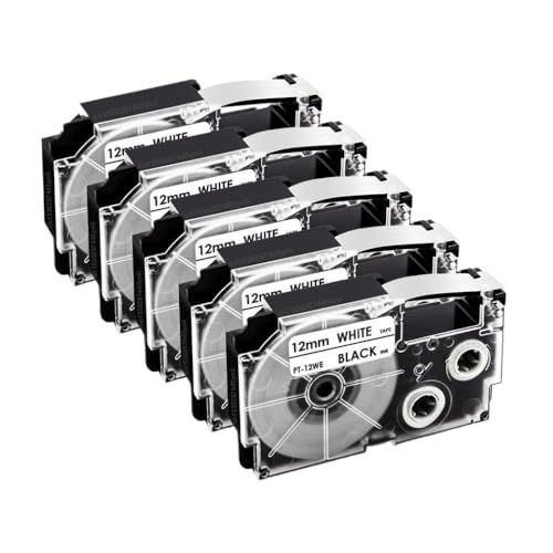 VVHKMSIL 5PK XR12WE -Bezeichnungen kompatibel mit XR12X XR12YW XR12BKG 12 -mm(Black on White) von VVHKMSIL