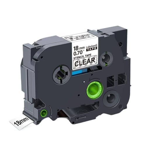 VVHKMSIL Klares Etikettband schwarz auf klar kompatibel mit STE-141 STE-151 STE-161-Schablonendruckern(18mm) von VVHKMSIL