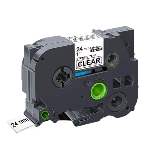 VVHKMSIL Klares Etikettband schwarz auf klar kompatibel mit STE-141 STE-151 STE-161-Schablonendruckern(24mm) von VVHKMSIL