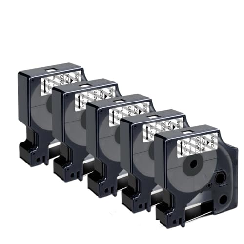 VVHKMSIL Kompatible Etikettenbänder schwarz auf weißem Ersatz Kompatibel mit LM160 45013 D210 D1 Label Maker 12mm 5pk 10pk 280(Black on Clear) von VVHKMSIL