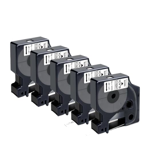 VVHKMSIL Kompatible Etikettenbänder schwarz auf weißem Ersatz Kompatibel mit LM160 45013 D210 D1 Label Maker 12mm 5pk 10pk 280(Black on White) von VVHKMSIL