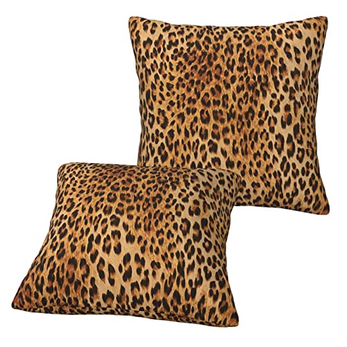 VVIEER Bedruckte Kissenbezüge mit Leopardenmuster, 40 x 40 cm, dekorative Kissenbezüge für Zuhause, verdeckter Reißverschluss, 2 Stück von VVIEER