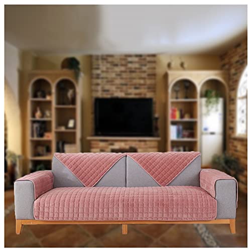 VVLXRIC Couch Abdeckung , VergießT Keine Flusen Sofa Cover 3 Seater , Gesteppte Haustierabdeckung, Kinder, Katzen,Hunde ,Pink-90×180CM von VVLXRIC