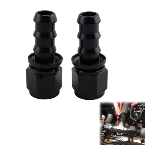 VVORHSBELL 10AN auf 5/8 Barb Straight Push Lock Schlauchverschraubung Ende für Gummi Kraftstoffleitung Schwarz (2 Stück) von VVORHSBELL