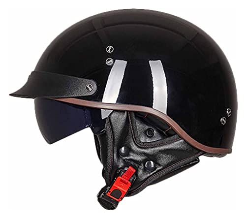 Retro Oldtimer Halbschale Jet-Helm Halbschalenhelm Mit ECE Genehmigt Brain-Cap Halbschale Roller-Helm mit Visier Scooter-Helm Chopper Helm Moped Helm Retro für Erwachsene Herren Damen (Color : A, Si Retro Oldtimer Halbschale Jet-Helm Halbschalenhelm Mit ECE Genehmigt Brain-Cap Halbschale Roller-Helm mit Visier Scooter-Helm Chopper Helm Moped Helm Retro für Erwachsene Herren Damen (Color : A, Si von VVPEC