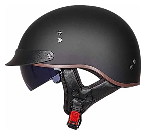 Retro Oldtimer Halbschale Jet-Helm Halbschalenhelm Mit ECE Genehmigt Brain-Cap Halbschale Roller-Helm mit Visier Scooter-Helm Chopper Helm Moped Helm Retro für Erwachsene Herren Damen (Color : B, Si Retro Oldtimer Halbschale Jet-Helm Halbschalenhelm Mit ECE Genehmigt Brain-Cap Halbschale Roller-Helm mit Visier Scooter-Helm Chopper Helm Moped Helm Retro für Erwachsene Herren Damen (Color : B, Si von VVPEC