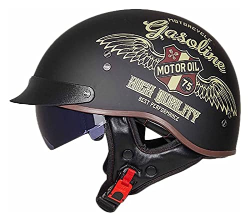 Retro Oldtimer Halbschale Jet-Helm Halbschalenhelm Mit ECE Genehmigt Brain-Cap Halbschale Roller-Helm mit Visier Scooter-Helm Chopper Helm Moped Helm Retro für Erwachsene Herren Damen (Color : C, Si Retro Oldtimer Halbschale Jet-Helm Halbschalenhelm Mit ECE Genehmigt Brain-Cap Halbschale Roller-Helm mit Visier Scooter-Helm Chopper Helm Moped Helm Retro für Erwachsene Herren Damen (Color : C, Si von VVPEC