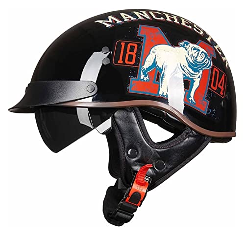 Retro Oldtimer Halbschale Jet-Helm Halbschalenhelm Mit ECE Genehmigt Brain-Cap Halbschale Roller-Helm mit Visier Scooter-Helm Chopper Helm Moped Helm Retro für Erwachsene Herren Damen (Color : O, Si Retro Oldtimer Halbschale Jet-Helm Halbschalenhelm Mit ECE Genehmigt Brain-Cap Halbschale Roller-Helm mit Visier Scooter-Helm Chopper Helm Moped Helm Retro für Erwachsene Herren Damen (Color : O, Si von VVPEC