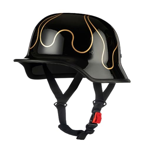 VVPEC Halbschalenhelm mit ECEDOT, Jethelm Retro Chopper Helm Roller Helm Offenem Helm, Street Moped Halbhelme Für Herren Damen Jethelme Brain-Cap Retro Halbhelme(11,L=59~60cm) von VVPEC