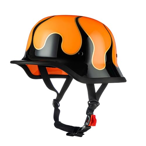 VVPEC Halbschalenhelm mit ECEDOT, Retro Helm Jethelm, Jet-Helmhalbhelm Scooter-Helm Offenem Helm Chopper Helm Für Herren Damen Jethelme Brain-Cap Retro Halbschalenhelm(2,M=57~58cm) von VVPEC