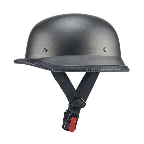 VVPEC Retro Motorrad Halbhelme Brain-Cap, Deutscher Stil Halbschale Helm, Jethelme ECEDOT Zertifizierung Halbhelm Männern und Frauen Open Face Helm für Scooter Moped Cruiser Motorrad(2,2XL=63~64cm) von VVPEC