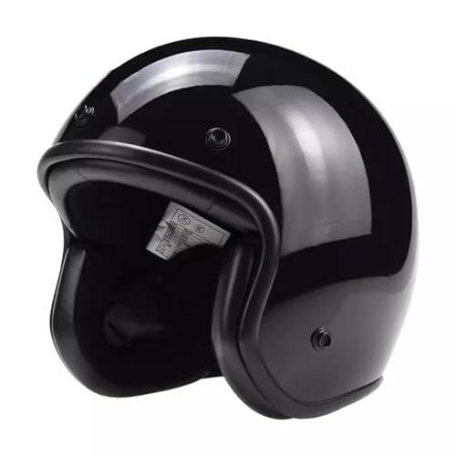 VVPEC Retro Oldtimer Jethelme Halbschale Jet-Helm Motorrad-Helm Brain-Cap,DOTECE-Zulassung Halbschale Motorrad-Helm Jet-Helm Roller-Helm Scooter-Helm Retro Motorrad Half Helm(1,S=55~56cm) von VVPEC