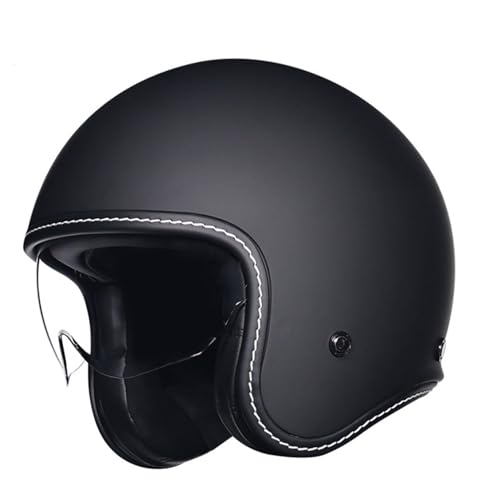 VVPEC Vintage Motorrad Jet Helm mit Visier, ECEDOT genehmigt Crash Jet Helm, Motorrad Open Face Helm, für Männer Frauen Road Legal, Retro 3/4 Open Face Design(3,XL=61~62cm) von VVPEC
