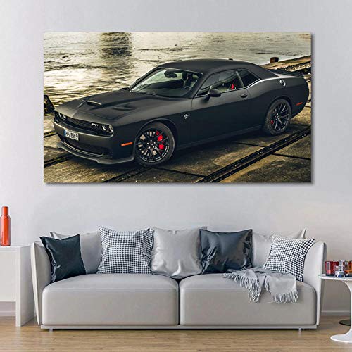 VVSUN Supercar Poster Dodges Challenger Hellcat Auto Bild Leinwand Malerei Wandkunst Drucke Modernes Wohnzimmer Wohnkultur 60x105cm 24x42inch Kein Rahmen von VVSUN