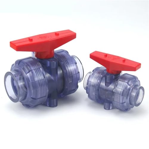 VVTVFEUH 1Pc I.D20~63mm Transparent PVC Ball Ventil Aquarium Aquarium Rohr Armaturen Garten Bewässerung Ball Ventil Wasser Rohr Adapter(I.D32mm(DIN)) von VVTVFEUH