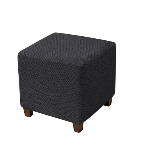 VVW&LIU Einfarbiger Jacquard-Ottoman-Bezug, quadratischer Hocker-Bezug, elastischer T-förmiger Sofa-Fußstützen-Schonbezug, Fußho von VVW&LIU