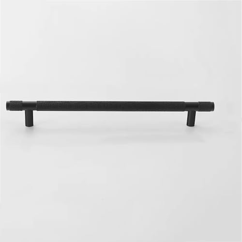 VVW&LIU Schwarzgoldener gerändelter Schrank-Küchenbeschläge, Schubladen-Schrankknauf, Kleiderschrank-Kommodengriffe, Schrank-T-S von VVW&LIU