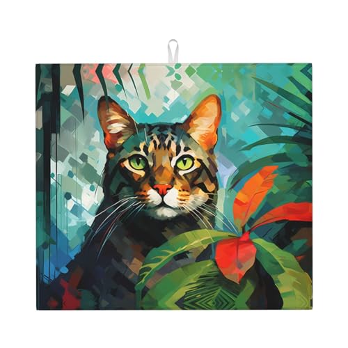 Abtropfmatte für Küche VVXBHGR Aquarell Katze Drucke ultra saugfähig, wendbar und stilvoll Küche Arbeitsplatte Matte von VVXBHGR
