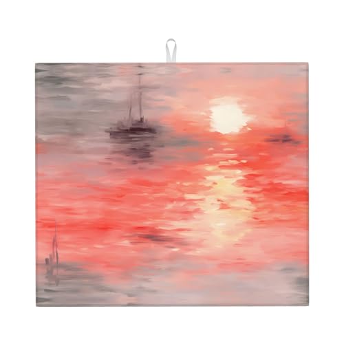 Abtropfmatte für Küche VVXBHGR Aquarell Kreuzfahrt Drucke ultra saugfähig, wendbar und stilvoll Küche Arbeitsplatte Matte von VVXBHGR