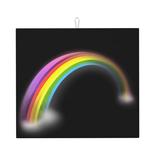 Abtropfmatte für Küche VVXBHGR Bunte Regenbogen-Drucke, ultra saugfähig, wendbar und stilvolle Küchenarbeitsplattenmatte von VVXBHGR