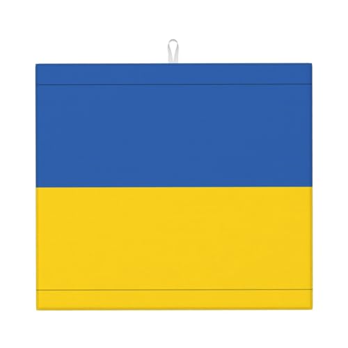 Abtropfmatte für Küche VVXBHGR Flagge der Ukraine Drucke ultra saugfähig, wendbar und stilvoll Küche Arbeitsplatte Matte von VVXBHGR