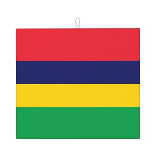 Abtropfmatte für Küche VVXBHGR Flagge von Mauritius Drucke ultra saugfähig, wendbar und stilvoll Küche Arbeitsplatte Matte von VVXBHGR