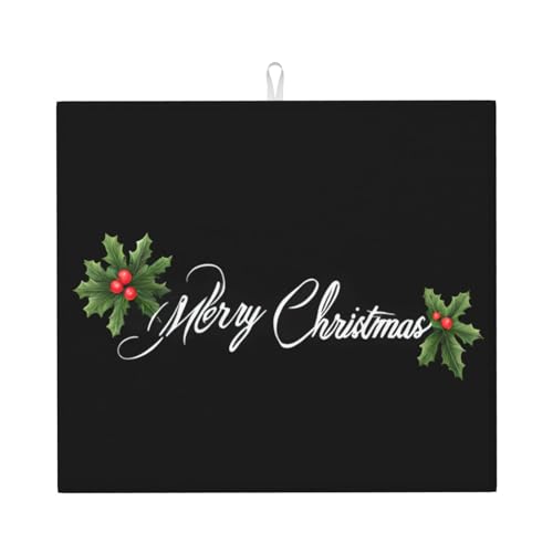 Abtropfmatte für Küche VVXBHGR Frohe Weihnachten Drucke ultra saugfähig, wendbar und stilvoll Küche Arbeitsplatte Matte von VVXBHGR