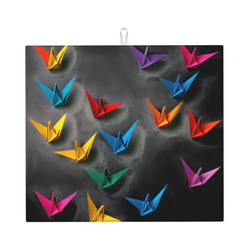 Abtropfmatte für Küche VVXBHGR Origami Tausend Papier Kranichdrucke ultra saugfähig, wendbar und stilvoll Küche Arbeitsplatte Matte von VVXBHGR