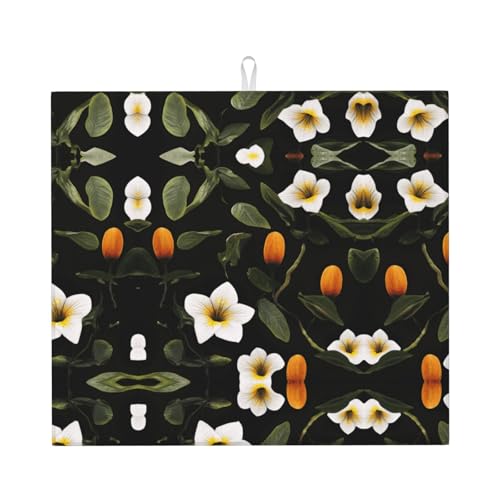 Abtropfmatte für Küche VVXBHGR Regenwald Blumen Drucke ultra saugfähig, wendbar und stilvoll Küche Arbeitsplatte Matte von VVXBHGR
