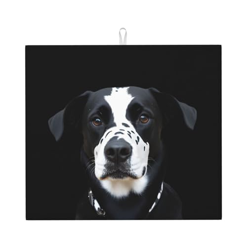Abtropfmatte für Küche VVXBHGR Taschenohren gepunktete Hundedrucke ultra saugfähig, wendbar und stilvoll Küche Arbeitsplatte Matte von VVXBHGR